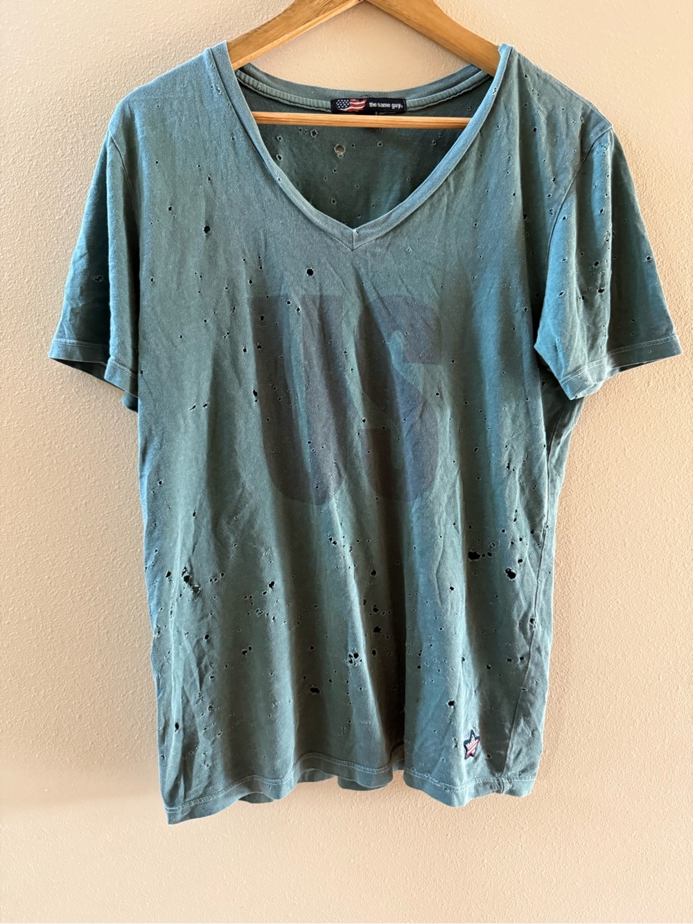 Women's V-Neck Distressed Tee
